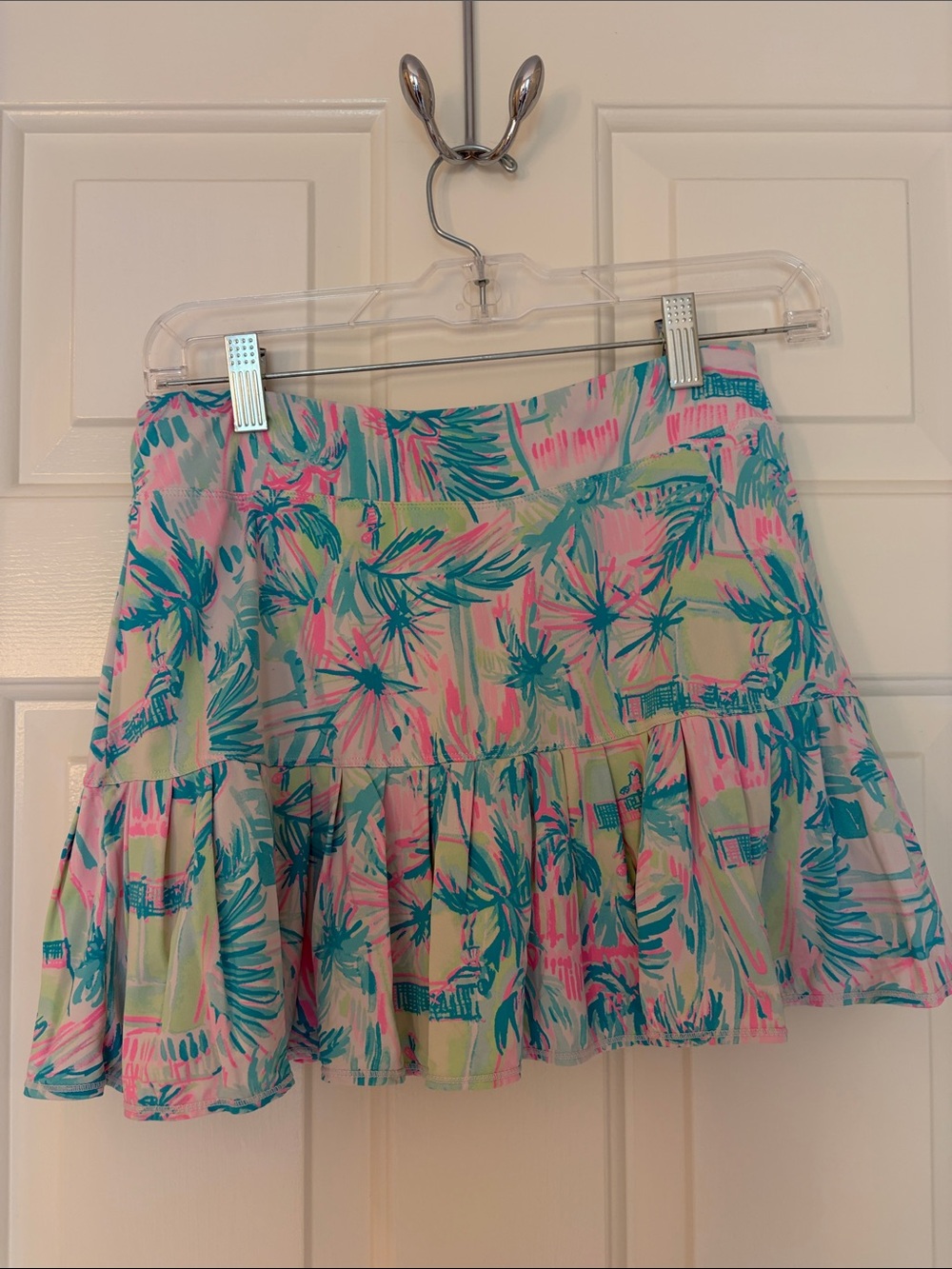Lilly Pulitzer Women's Tropical Print Ruffled Luxlwtic Skirt - Pink/Teal